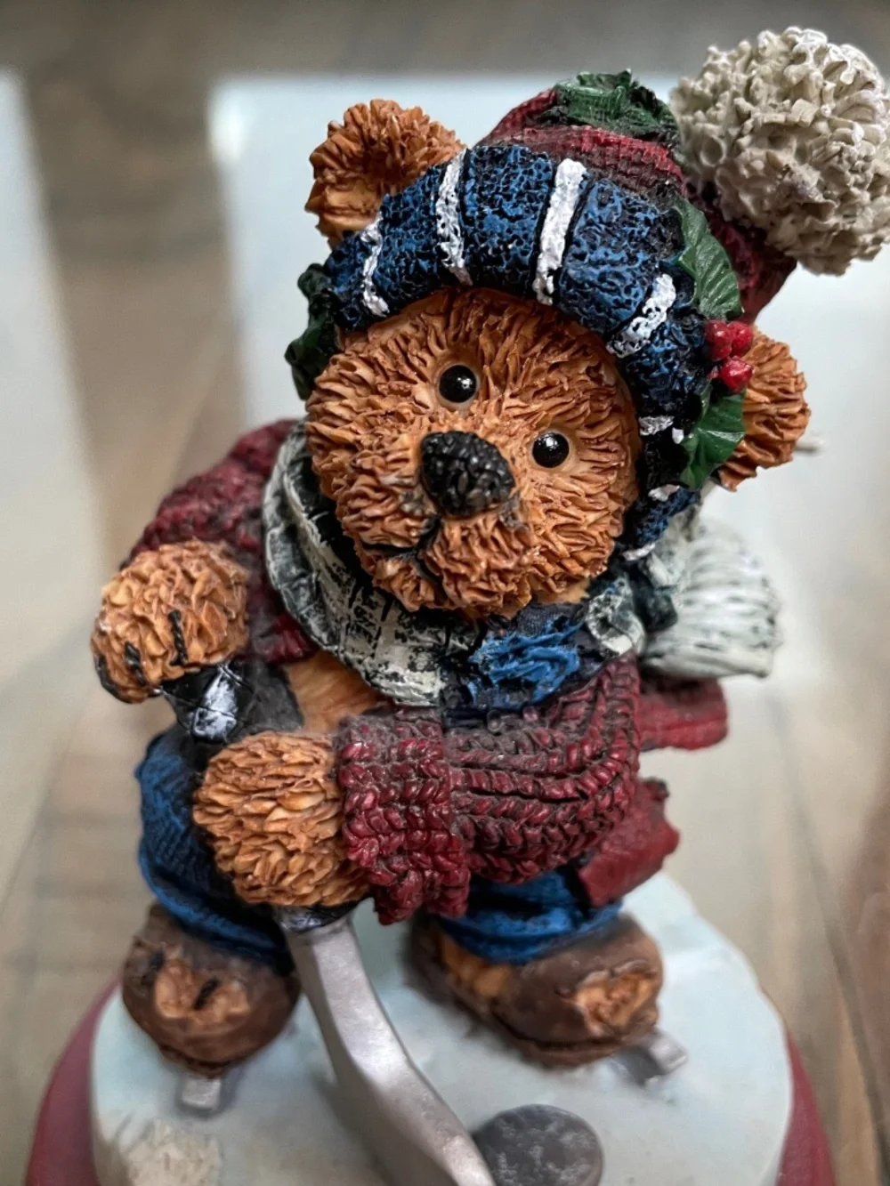 New Hockey Bear Christmas Stocking Mantel Hook